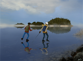 Skridskotur, 70x50 cm