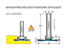 Skivnotfräs L=2 F=11 D=36 S=8