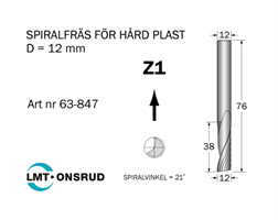 Spiralfräs D=12 L=38 TL=76 S=12