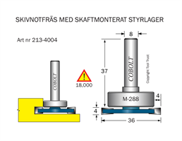 Skivnotfräs L=4 F=4 D=36 S=8