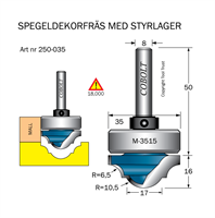 Spegeldekorfräs D1=35 D2=17 R1=6.5 R2=10.5