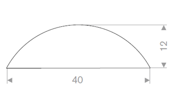 D-profil 40x12 mm hvit TPE - 40 meter