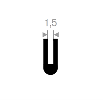U-profil 1,5/4x10 mm sort - Løpemeter