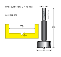 Kvistborr HSS D=76 TL=158 S=12.7