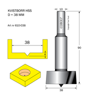 Kvistborr HSS D=38 TL=90 S=10