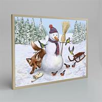 Snögubbe,  70x50 cm (Poster, inramad)