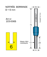 Notfräs D=6 L=20 TL=70 S=6