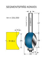 Segmentfräs R=18.1 L=25 F=4.5 S=8