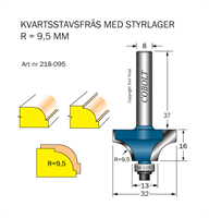 Kvartsstavfräs R=9.5 D=32 L=16 S=8