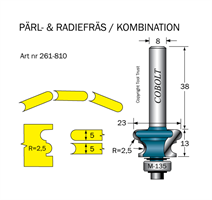 Pärl- & Radiefräs R=2.5 L=13 S=8