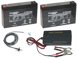 Batteri 2st 6volt-7,0Ah+Laddare+6volt kabel.MG883/884