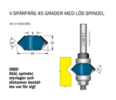 V-spårskiva 45° D=30