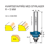 Kvartsstavfräs R=5 D=23 L=10 S=8