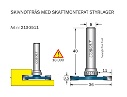 Skivnotfräs L=3.5 F=11 D=36 S=8