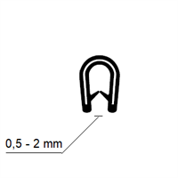Kantprofil 6,5x9,5 mm Sort (0,5-2 mm) - Løpemeter