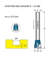 HM Kvistfräs D=14 TL=73 S=8