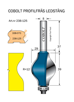 Profilfräs ledstång L=39 D=29 R=12