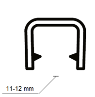 Kantprofil 17x14,4 mm Sort (11-12 mm) - Løpemeter