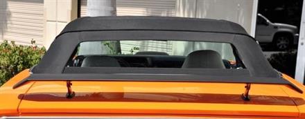 Sufflett Challenger/Barracuda 70-71 tyg svart combo glas