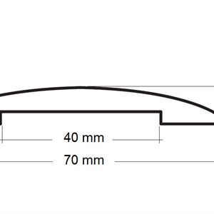 Terskel gummilist 70x10 mm grå m/spor – 25 meter