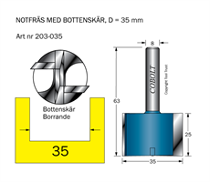 Notfräs D=35 L=25 TL=63 S=8