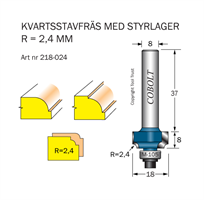 Kvartsstavfräs R=2.4 D=18 L=8 S=8