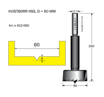 Kvistborr HSS D=60 TL=158 S=12.7