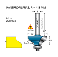 Kantprofilfräs R=4.8 L=14.5 F=9.5