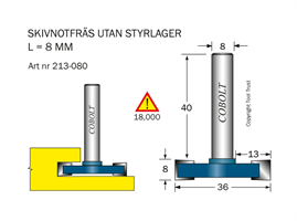 Skivnotfräs L=8 D=36 S=8