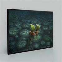 Barkbåtar,  70 x 50 cm (Poster inramad)