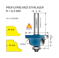 Profilfräs dubbelradie R=6.4 L=18 F=13