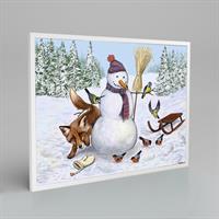 Snögubbe,  70x50 cm (Poster, inramad)
