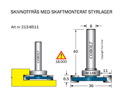 Skivnotfräs L=6.5 F=11 D=36 S=8