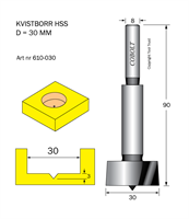 Kvistborr HSS D=30 TL=90 S=8