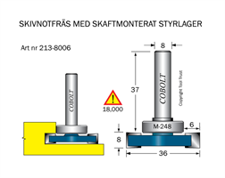 Skivnotfräs L=8 F=6 D=36 S=8