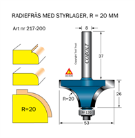 Avrundningsfräs R=20 D=53 L=26 S=8