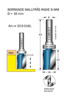 Mallfräs D=16 L=25 TL=63 S=8