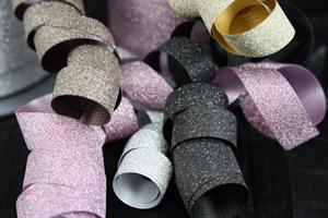 Presentsnöre glitter 10mm 100 m/r svart