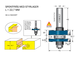 Spontfräs L1=6.35 L2=22.7 F=9.5 D=41 S=12