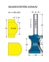 Segmentfräs L=22 R=14.6 F=5 S=8