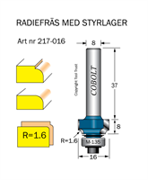 Avrundningsfräs R=1.6 D=16 L=8 S=8