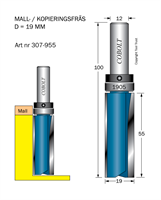 Mallfräs D=19 L= 55 TL=100 S=12