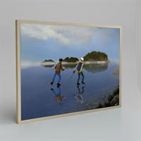 Skridskotur, 70x50 cm (Poster, inramad)