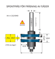 Spontfräs L1=4 L2=16.8 D=41 S=8