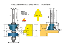 Spröjs & Bågfräs "Antik" (2st verktyg) S=8