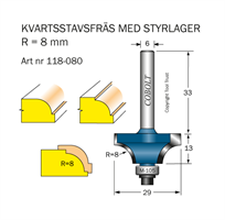 Kvartsstavfräs R=8 D=29 L=13 S=6