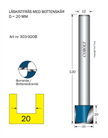 Låskistfräs D=20 L=20 TL=120 S=12