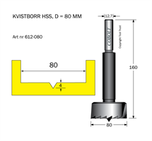 Kvistborr HSS D=80 TL=157 S=12.7