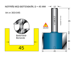 Notfräs D=45 L=30 TL=75 S=12