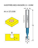 HM Kvistfräs D=8 TL=70 S=8